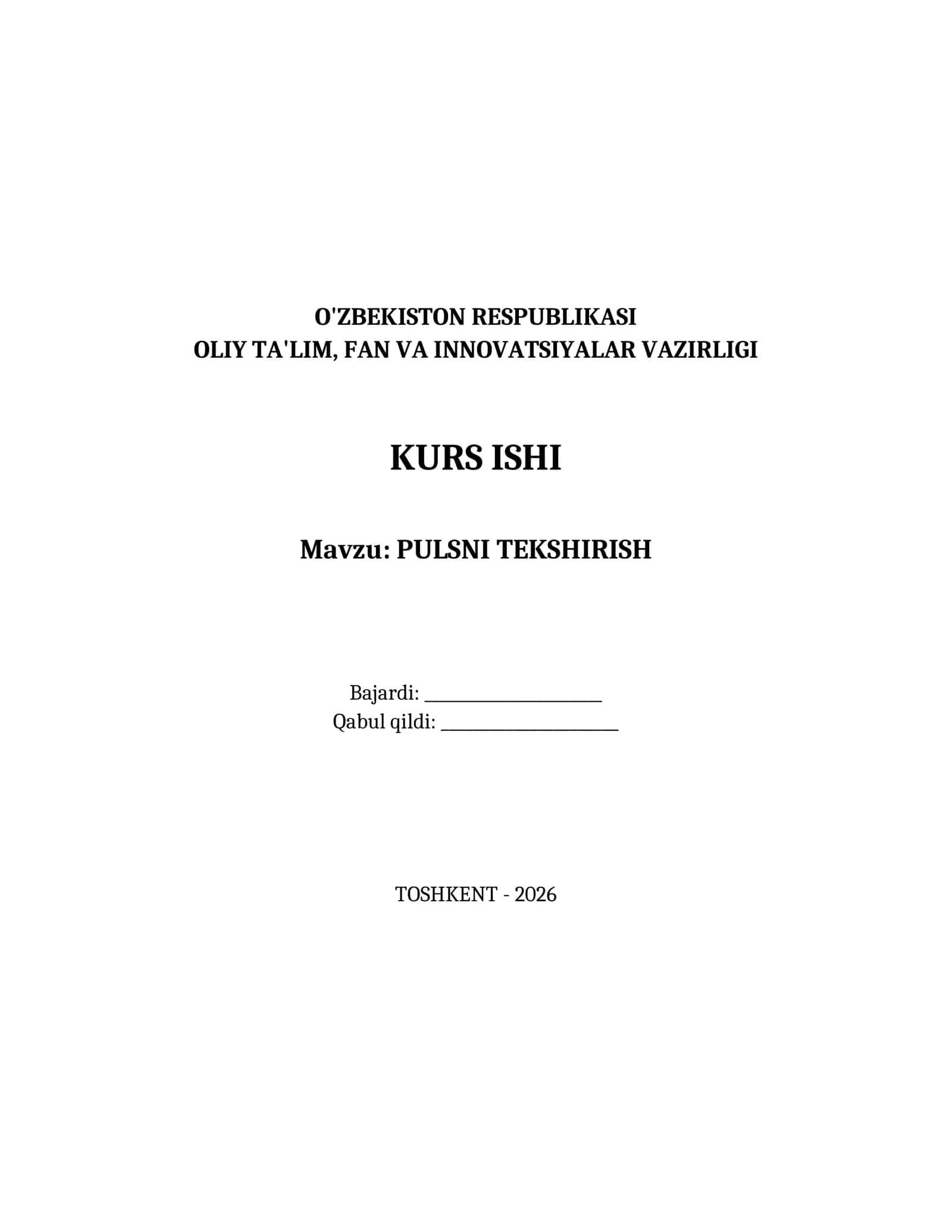 Pulsni tekshirish 1
