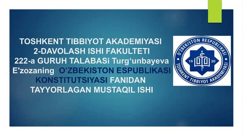 O'zbekiston Konstitutsiyasida Hukumat va Boshqarish Tizimiga oid O'zgarishlar 1