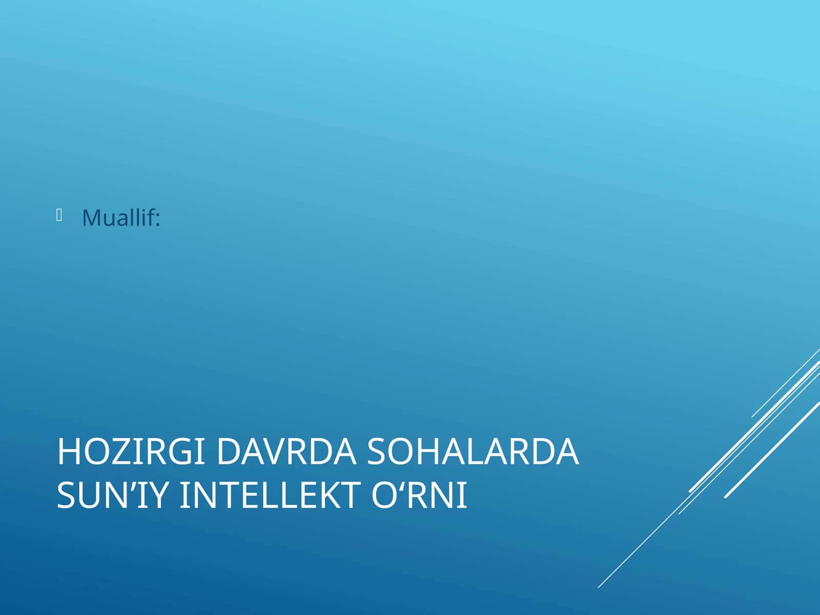 Hozirgi davrda sohalarda sun’iy intellekt o‘rni 1
