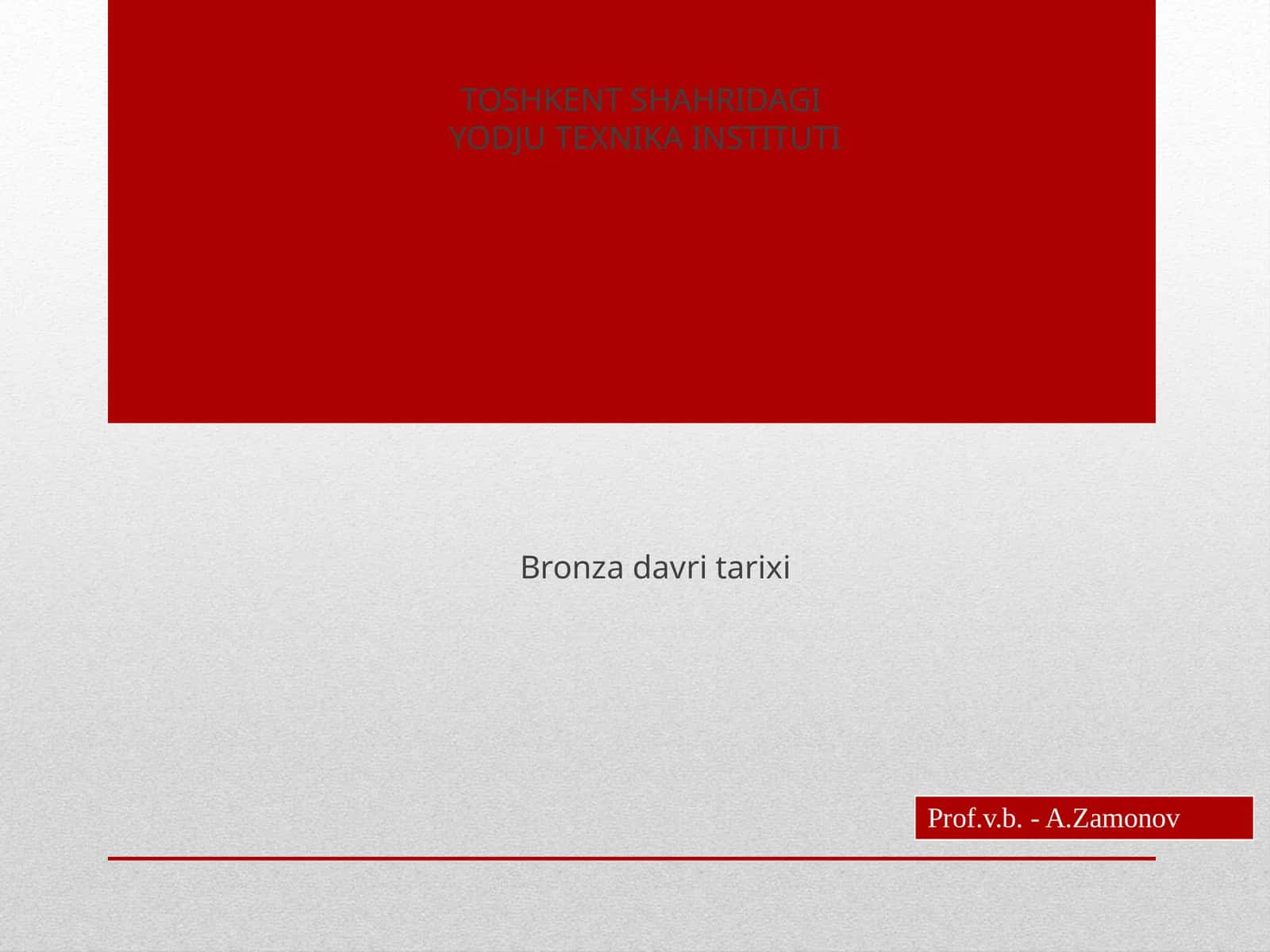 Bronza davri tarixi 1