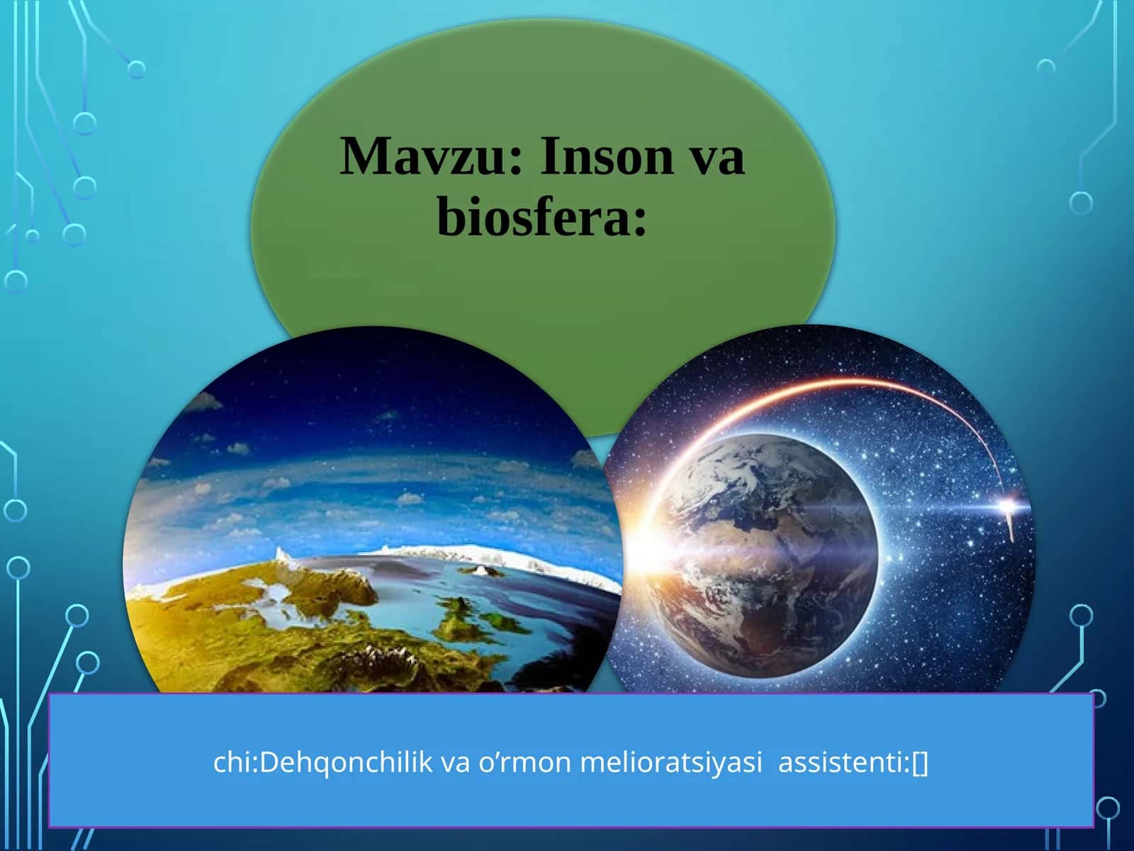 Dehqonchilik va o’rmon melioratsiyasi assistenti 1