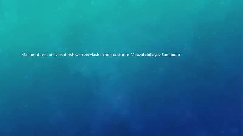 Mirazabdullayev Samandar 1