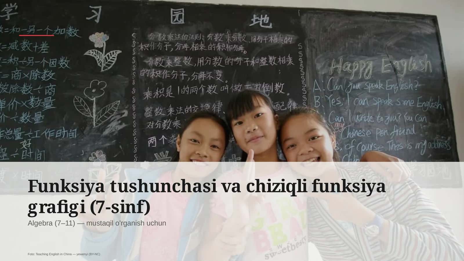 Funksiya tushunchasi va chiziqli funksiya grafigi (7-sinf) 1
