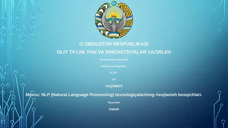NLP (Natural Language Processing) texnologiyalarining rivojlanish bosqichlari 1