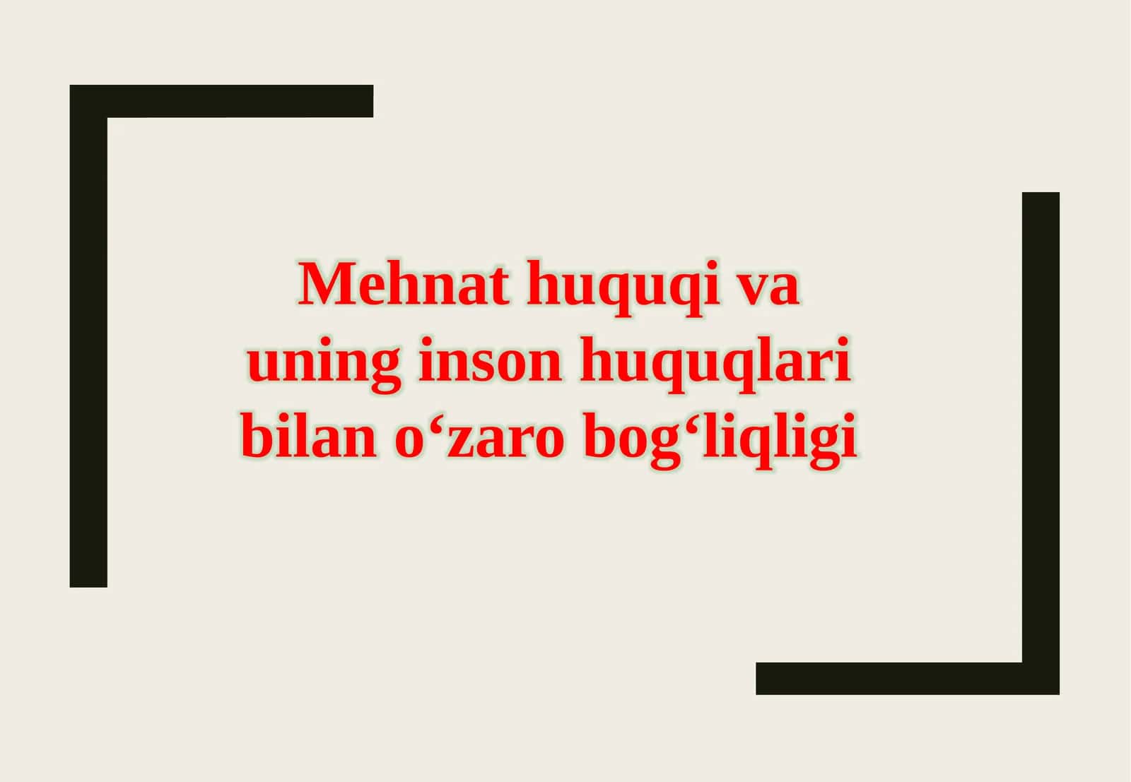 Mehnat huquqi va uning inson huquqlari bilan o‘zaro bog‘liqligi. 1