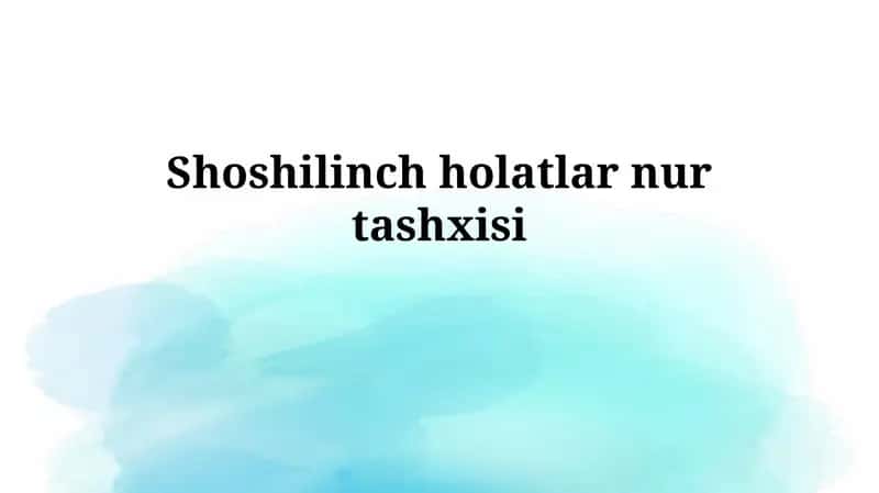 Favqulodda radiologiyaga kirish 1