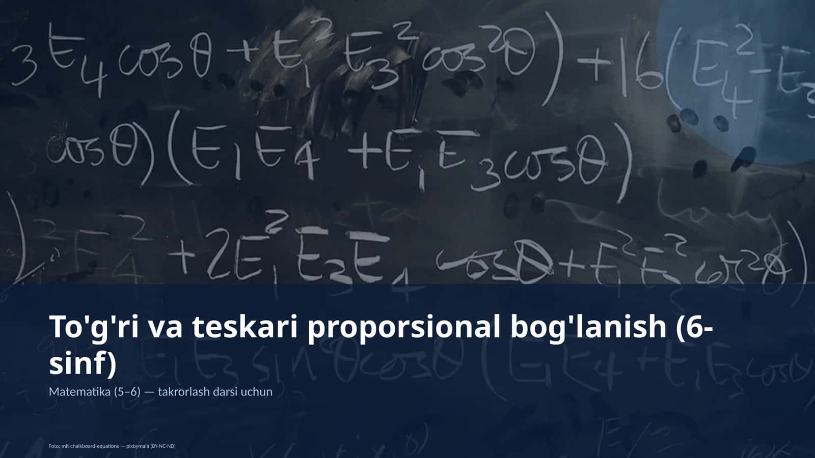 To'g'ri va teskari proporsional bog'lanish (6-sinf) 1