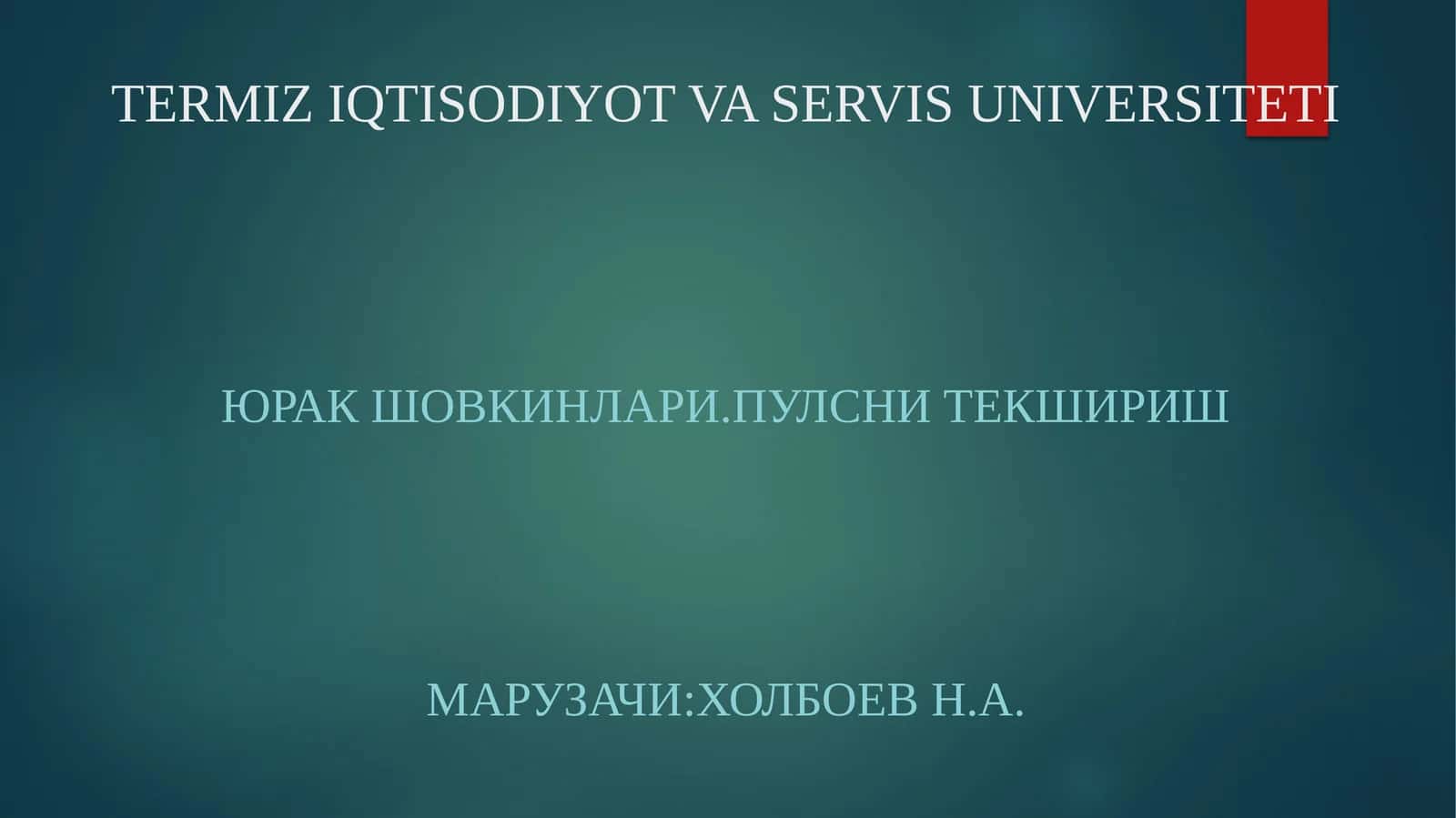 Pulsni tekshirish 1