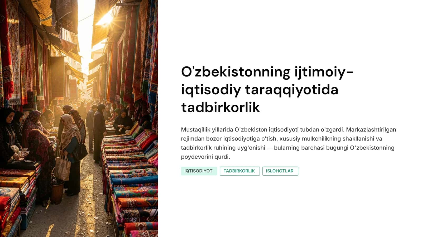O'zbekiston ijtimoiy-iqtisodiy taraqqiyoti 1