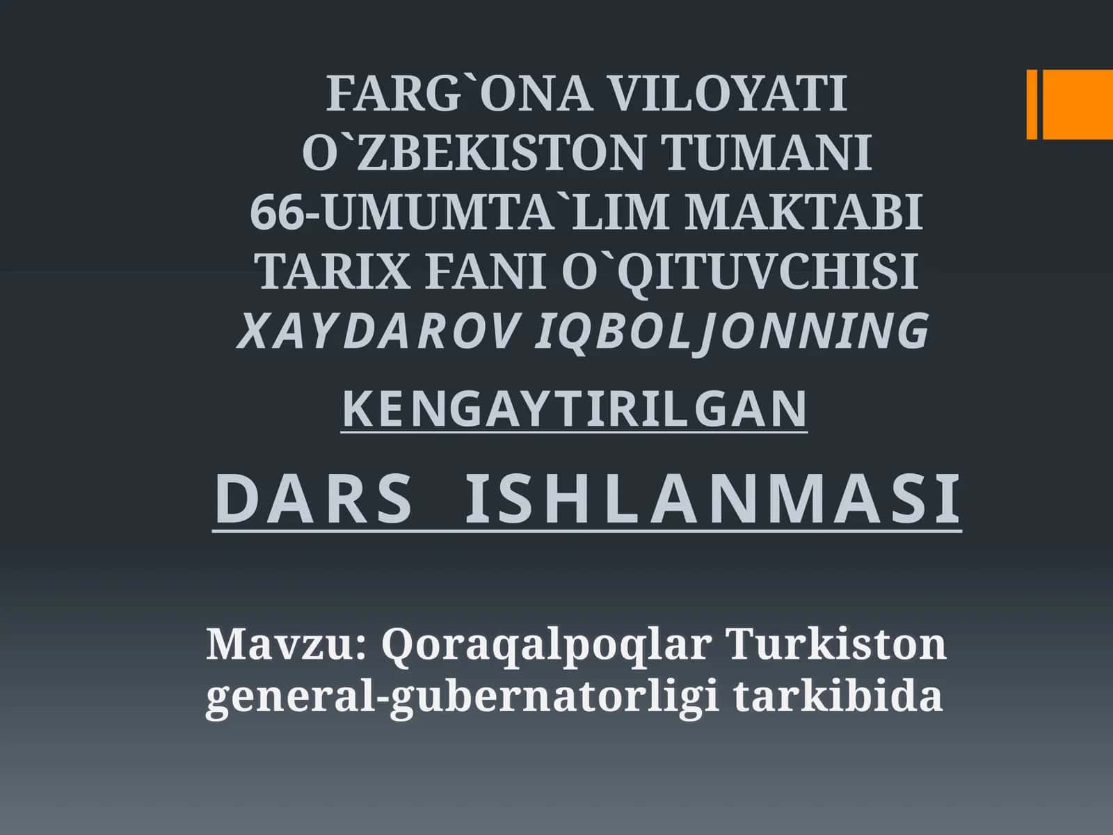 KENGAYTIRILGAN DARS ISHLANMASI 1
