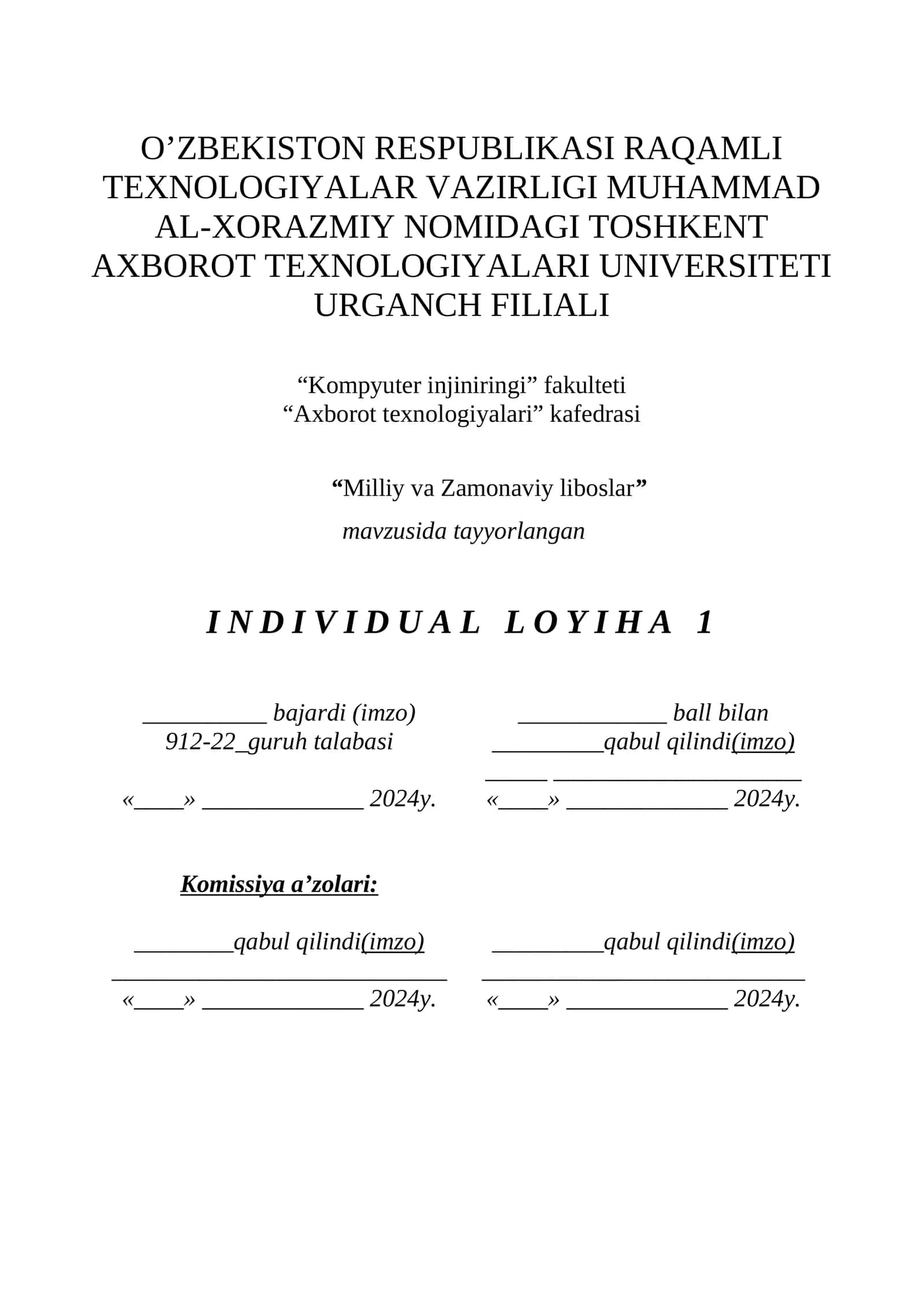 Milliy va Zamonaviy liboslar 1