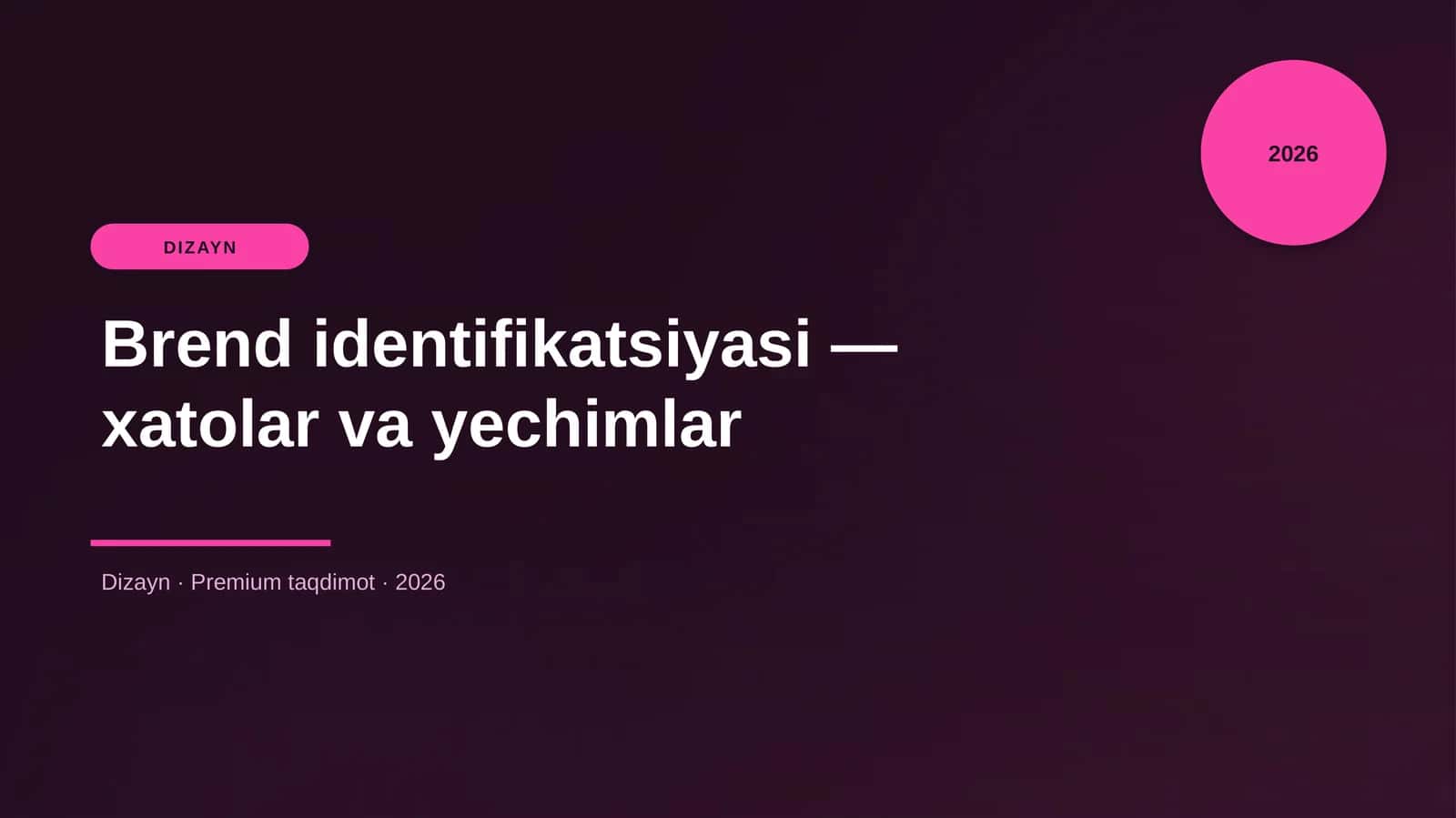 Brend identifikatsiyasi — xatolar va yechimlar 1