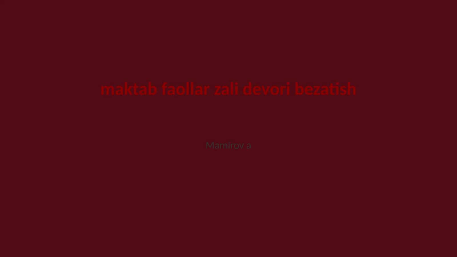 Maktab faollar zali devori bezatish 1