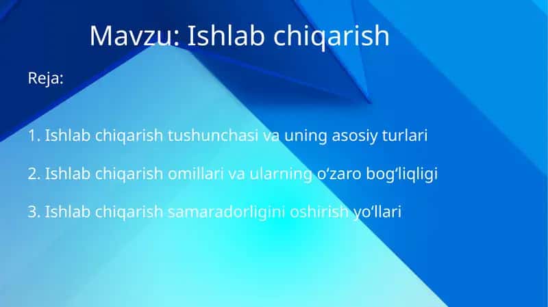 Ishlab chiqarish 1