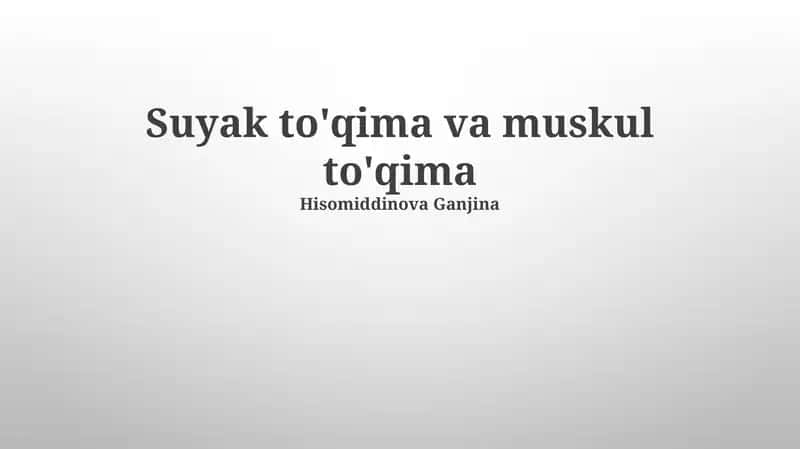 Suyak to'qima va muskul to'qima 1