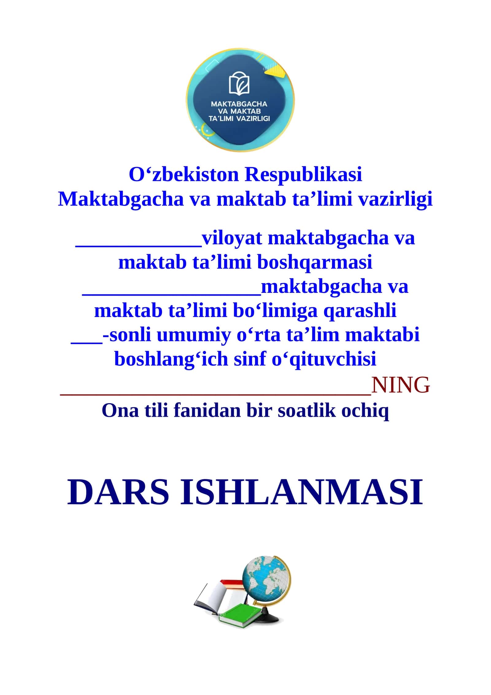 2-sinf ona tili Bo‘g‘in ko‘chirishni o‘rganamiz dars ishlanma 1