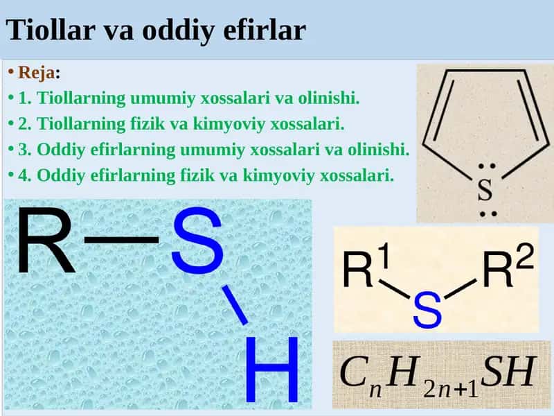 Tiollar va oddiy efirlar 1