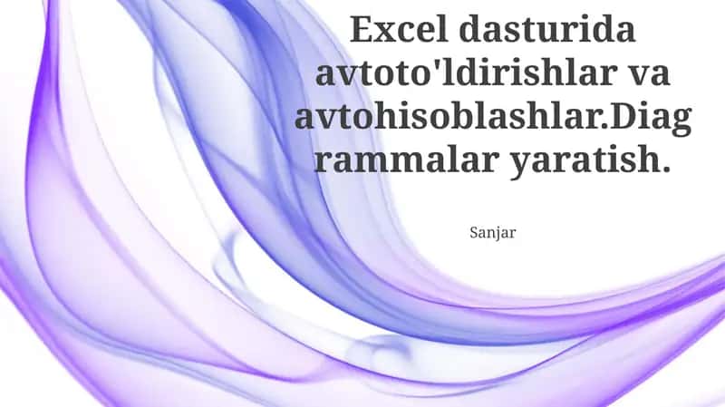 Excel Dasturi 1