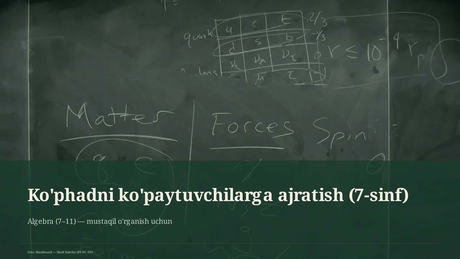 Ko'phadni ko'paytuvchilarga ajratish (7-sinf) 1