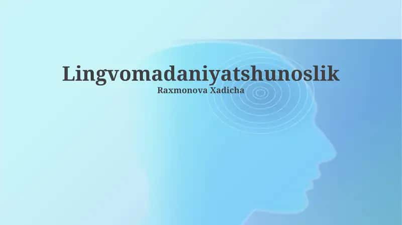 Madaniy tilshunoslik 1