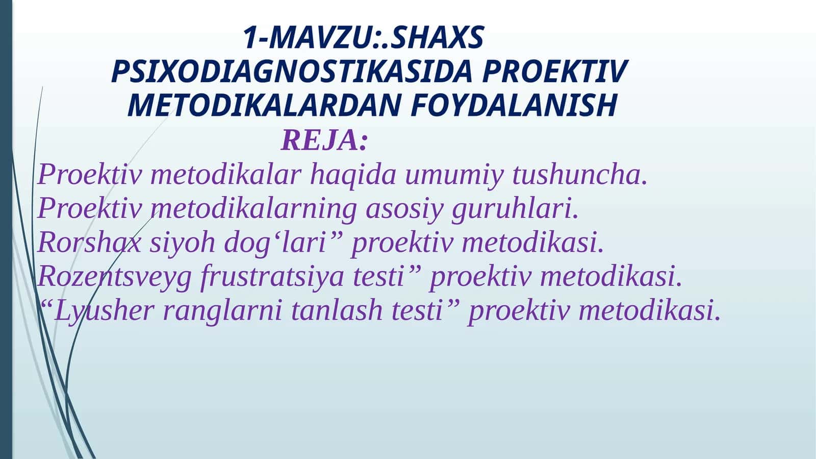 Proektiv metodikalar haqida 1