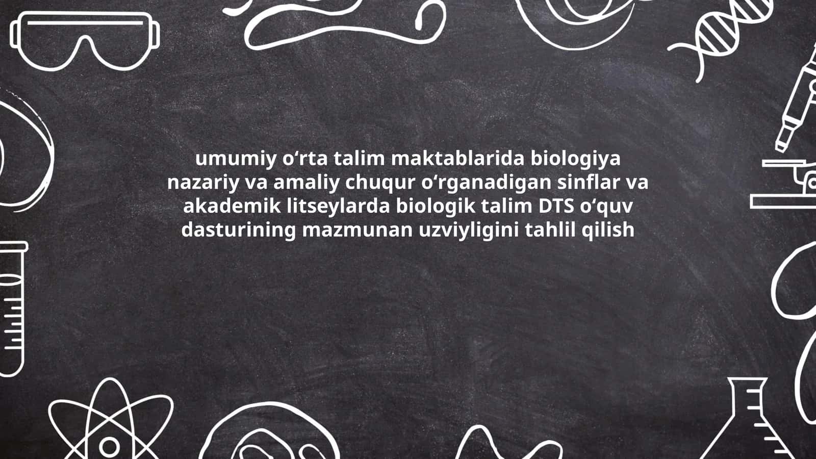 Biologiya DTS oʻquv dasturi 1
