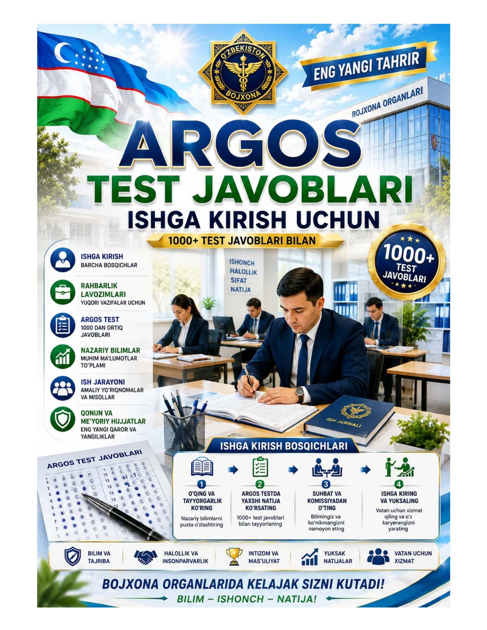 Davlat xizmatchisi TEST JAVOBLARI - Yangi tahrir 1