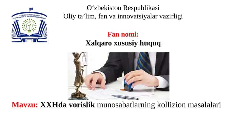 Vorislik munosabatlari 1