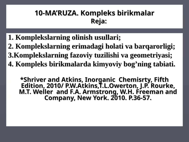 Kompleks birikmalar 1