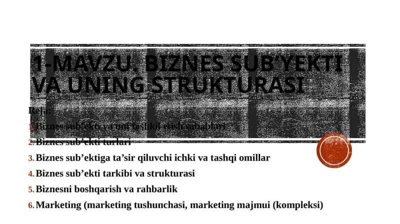 BIZNES SUB’YEKTI VA UNING STRUKTURASI 1