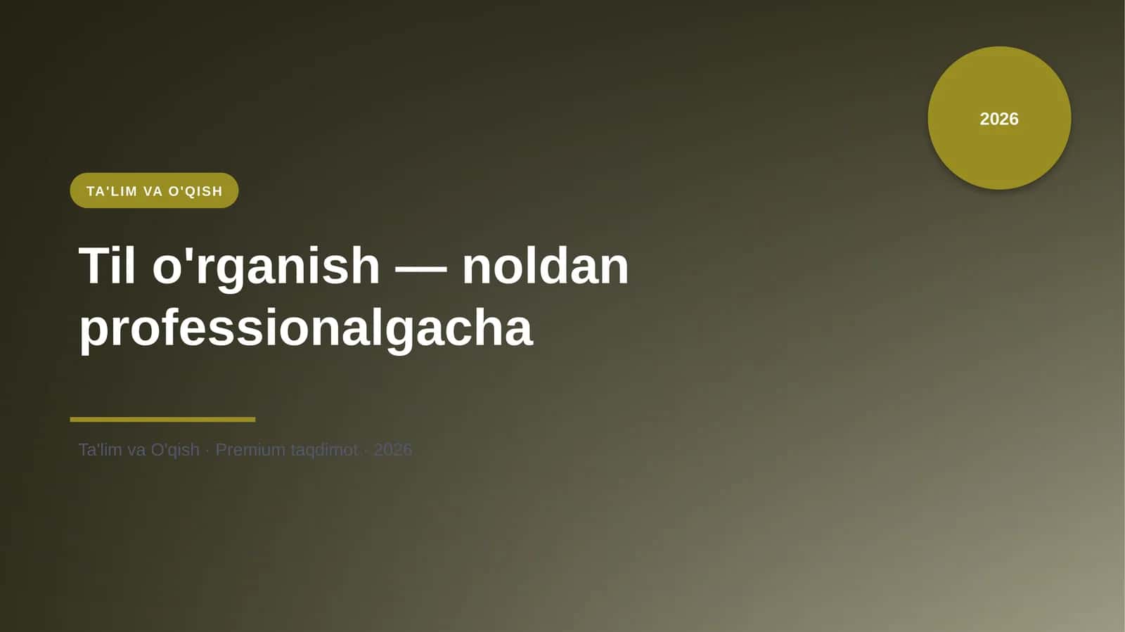 Til o'rganish — noldan professionalgacha 1
