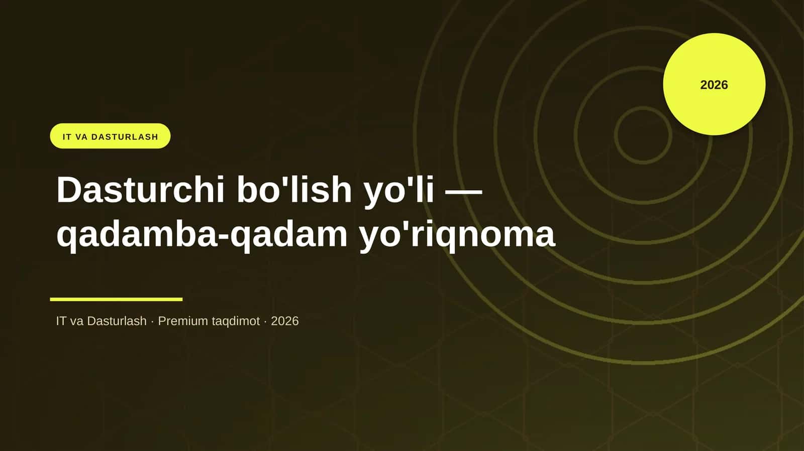 Dasturchi bo'lish yo'li — qadamba-qadam yo'riqnoma 1