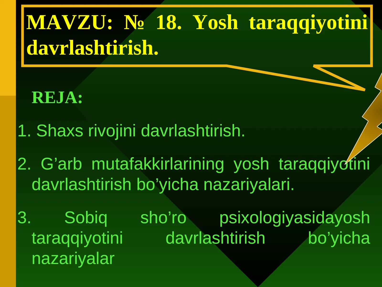 №18.Yosh taraqqiyotini davrlashtirish 1