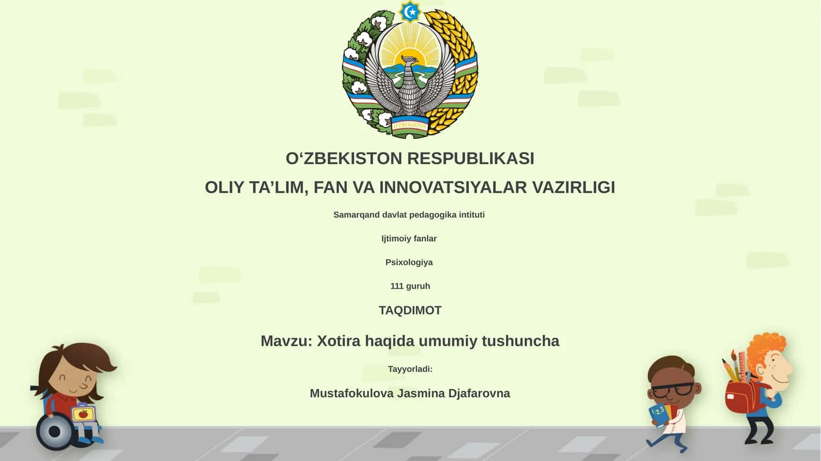 Xotira haqida umumiy tushuncha 1