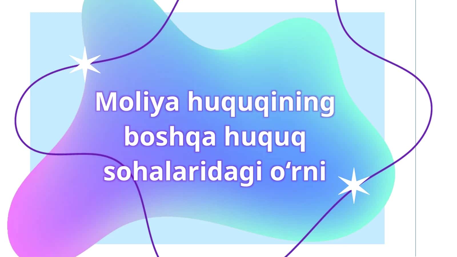 Moliya huquqining boshqa huquq sohalaridagi o'rn 1