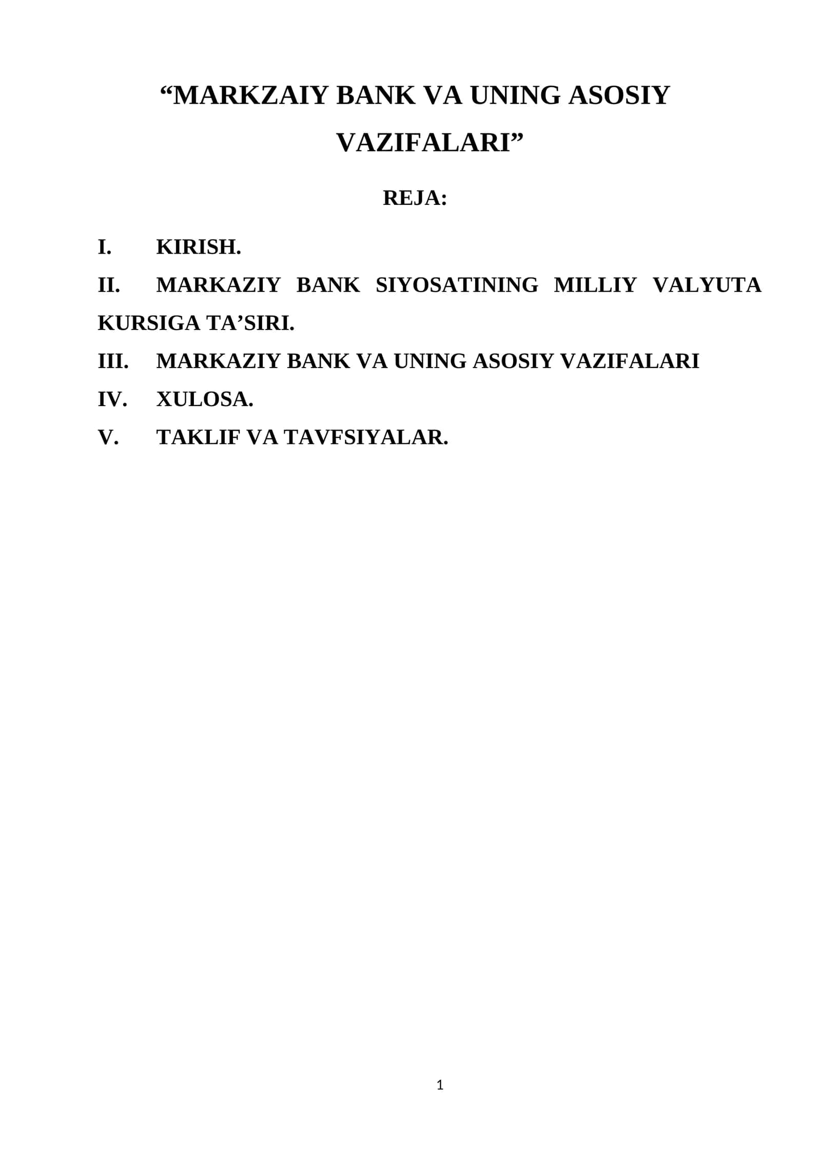 MARKZAIY BANK VA UNING ASOSIY VAZIFALARI 1