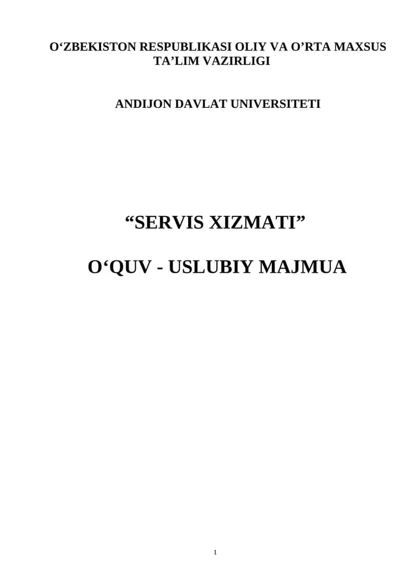 SERVIS XIZMATI 1