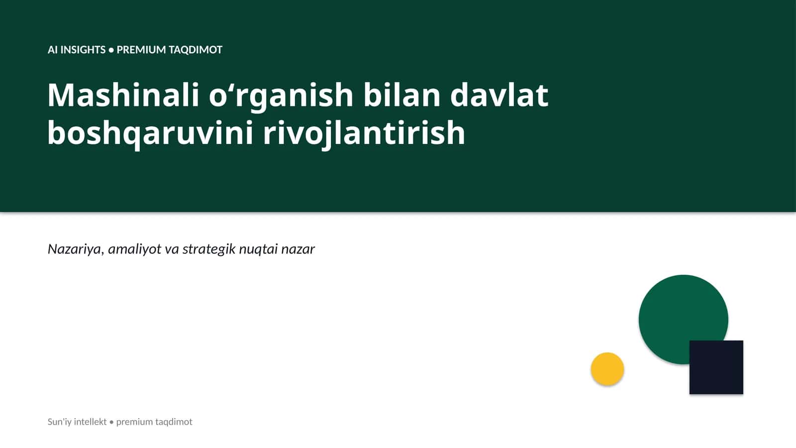 Mashinali oʻrganish bilan davlat boshqaruvini rivojlantirish 1