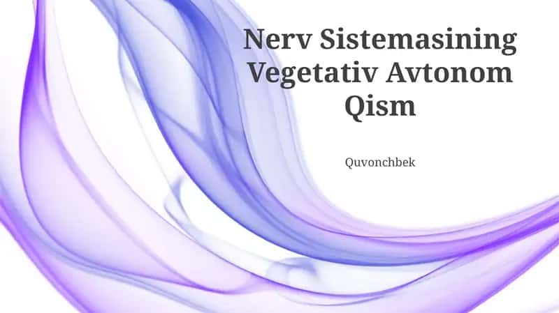 Nerv Sistemasining Vegetativ Avtonom Qism 1