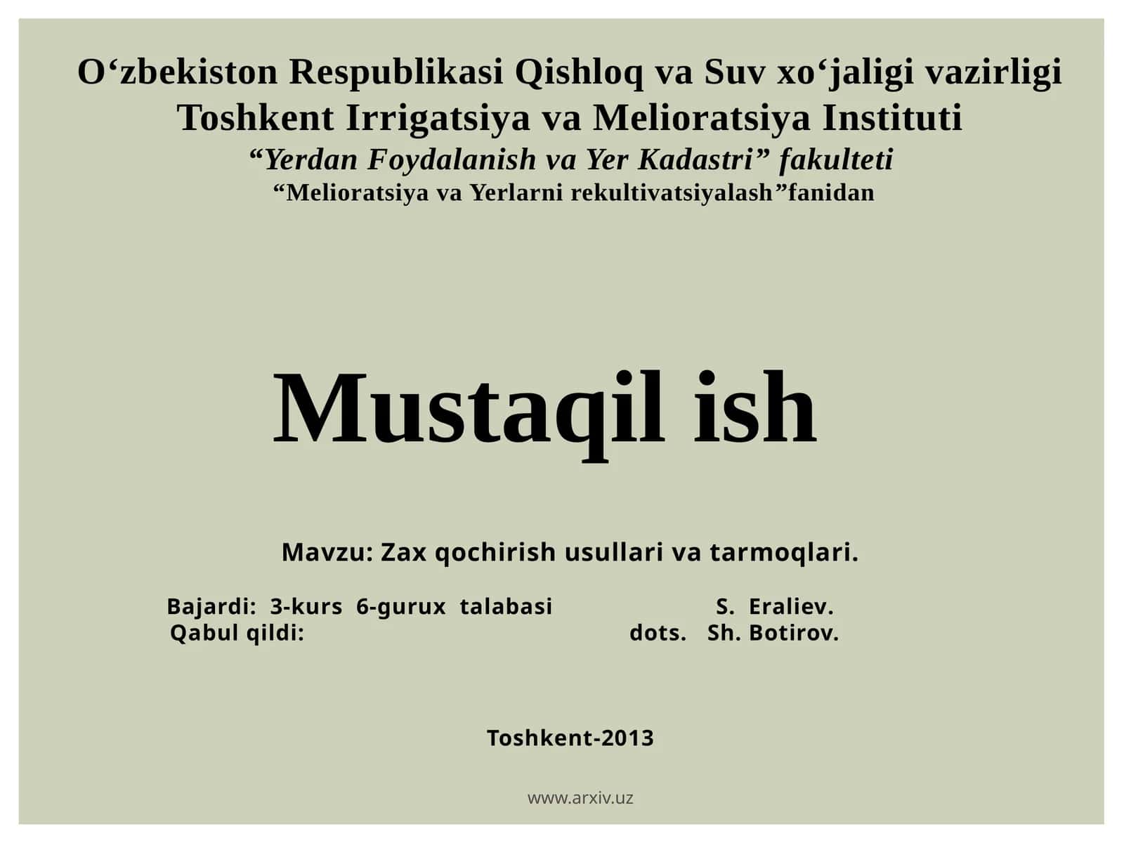 Zax qochirish usullari va tarmoqlari 1