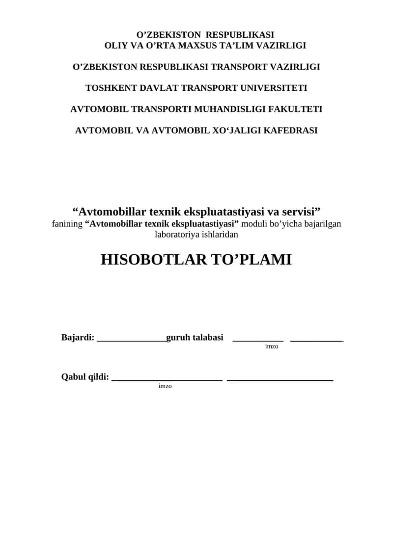 GM-Uzbekiston avtomobili texnik servisi texnologiyasi 1