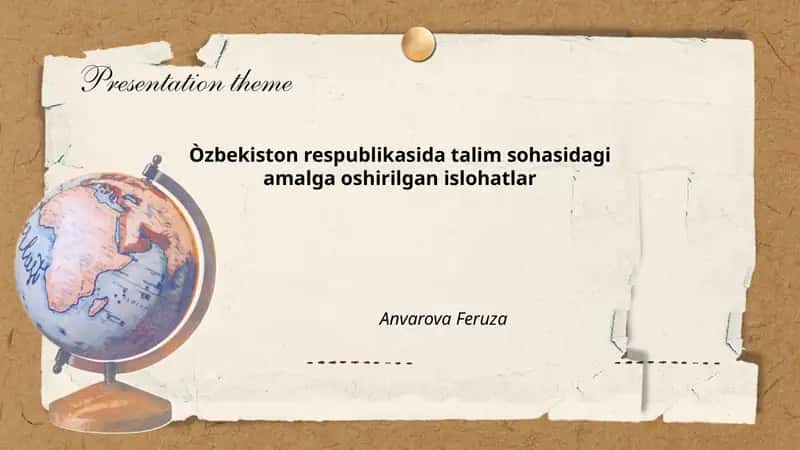 O'zbekiston respublikasida talim sohasidagi amalga oshirilgan islohatlar 1