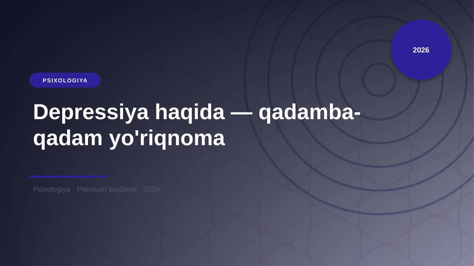 Depressiya haqida — qadamba-qadam yo'riqnoma 1