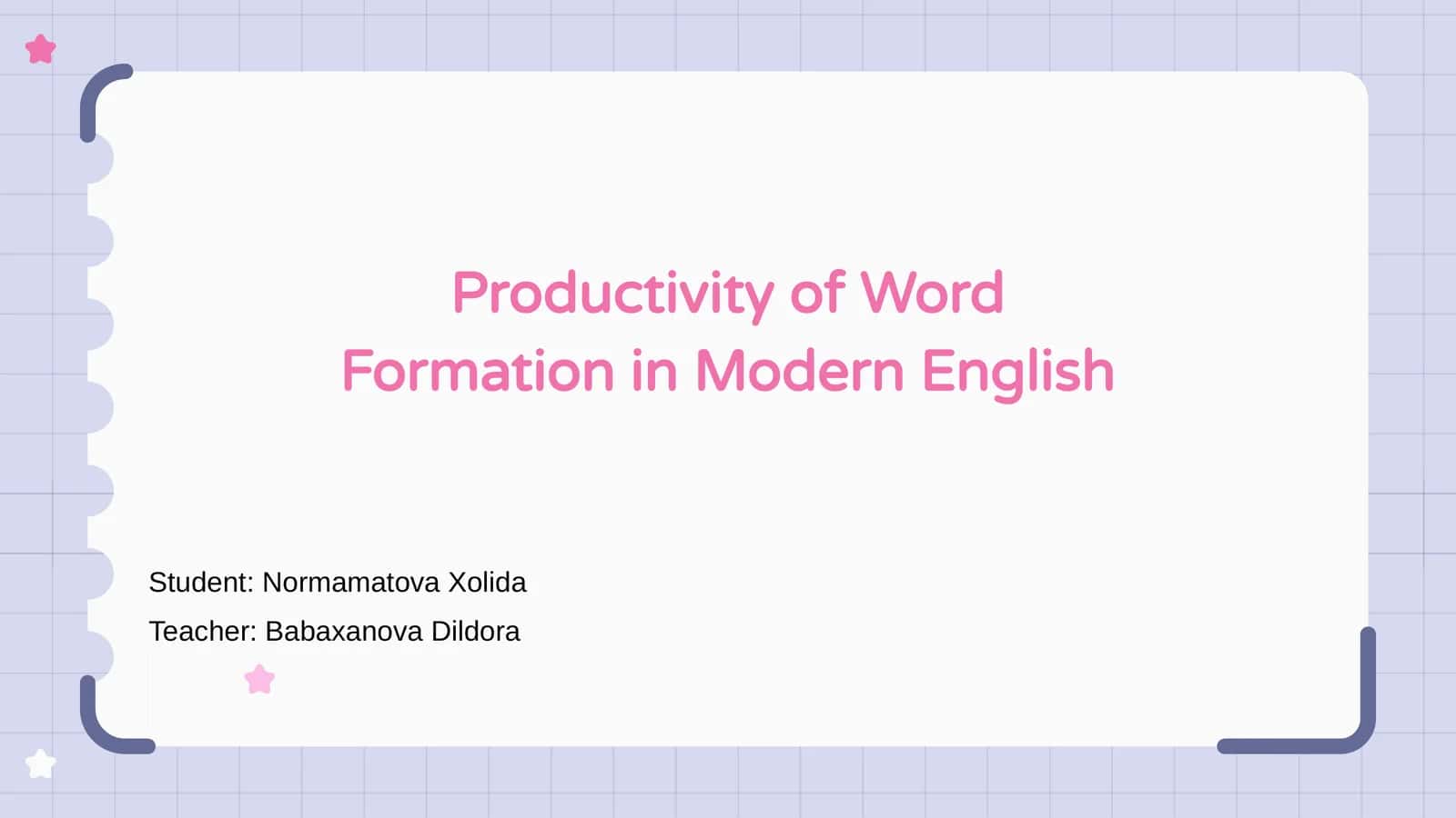 Productivity of Word Formation in Modern English 1