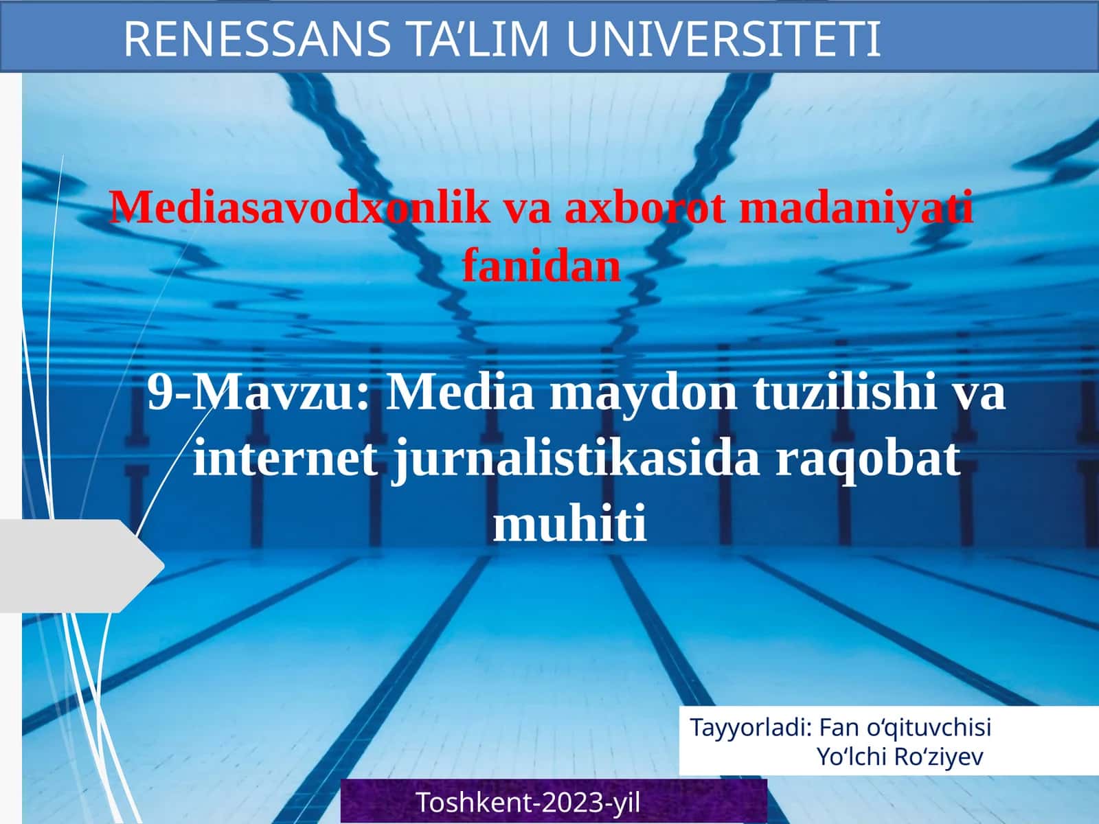 Media maydon tuzilishi vainternet jurnalistikasida raqobat muhiti 1