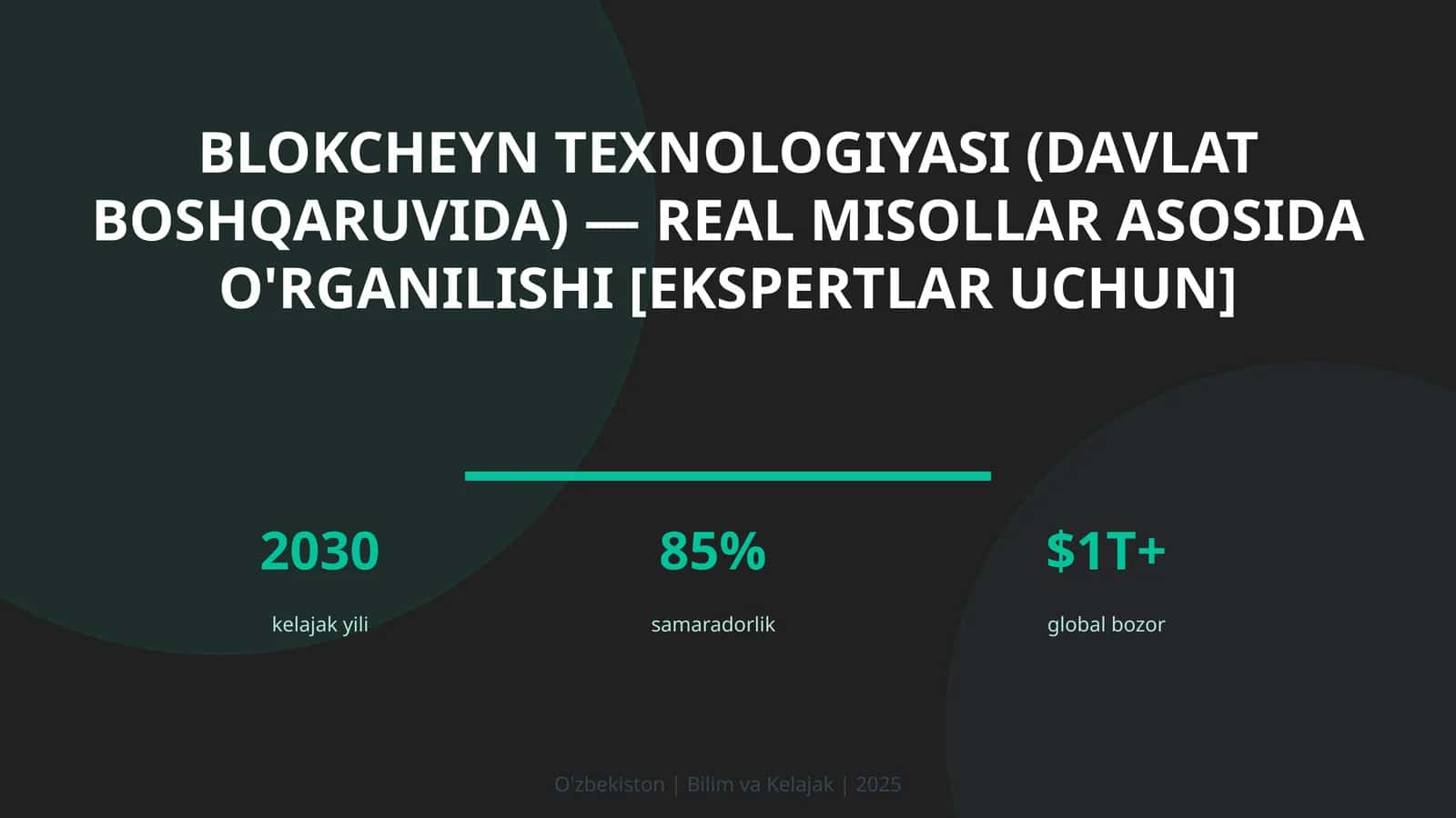 Blokcheyn Texnologiyasi (Davlat Boshqarishida) - Real Misollar Asosida O'rganilishi [Ekspertlar Uchun] 1