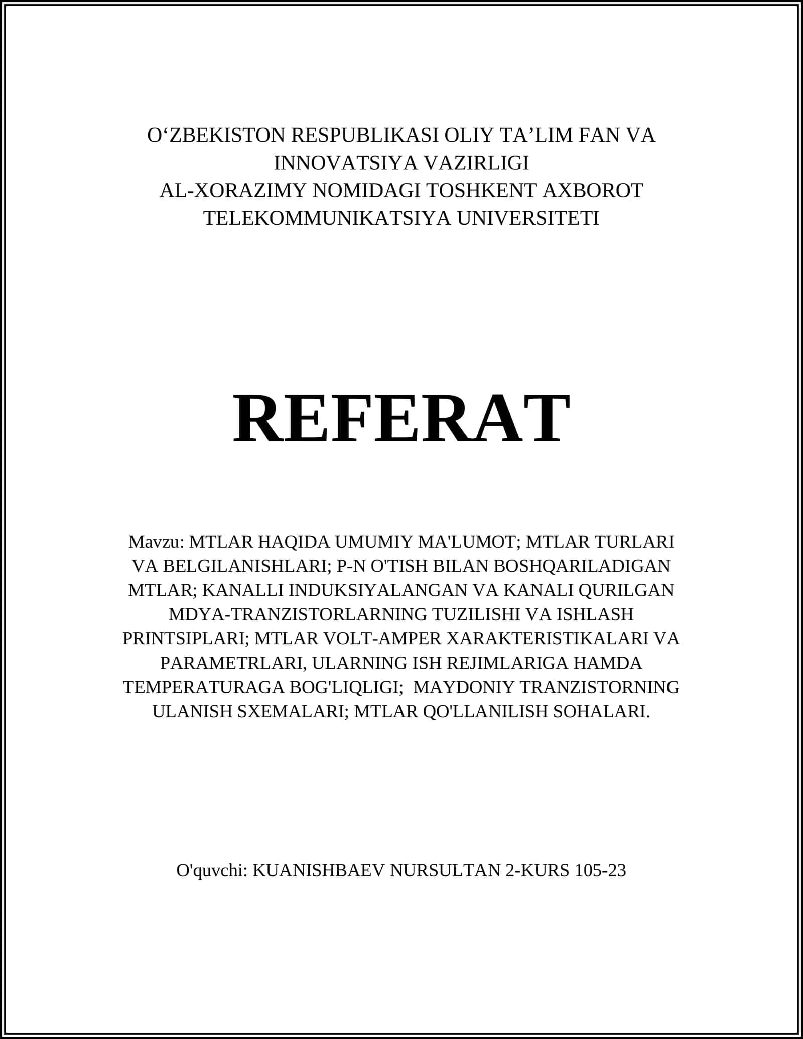 MTLAR HAQIDA UMUMIY MA'LUMOT 1