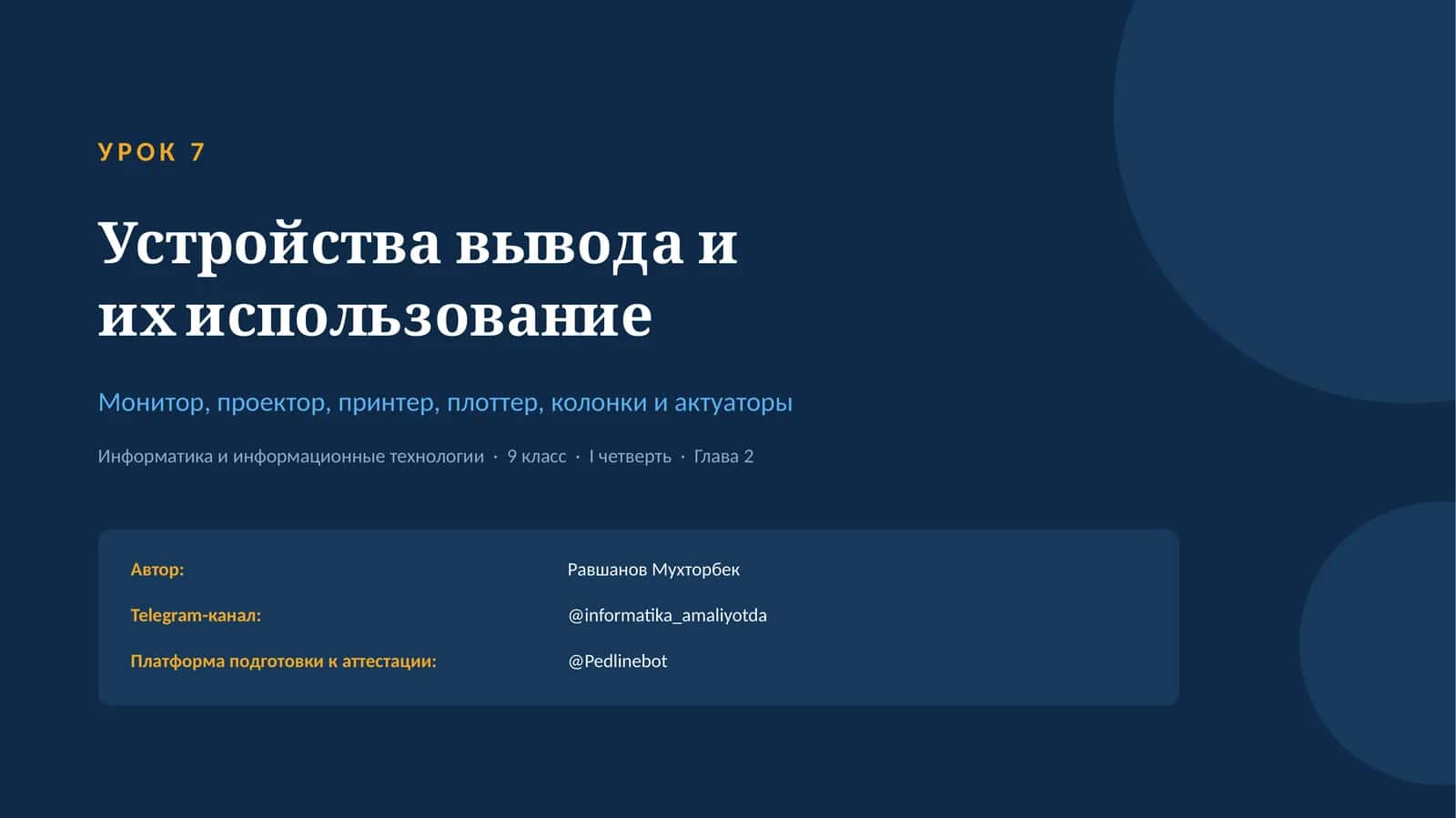 Устройства вывода и их использование 1