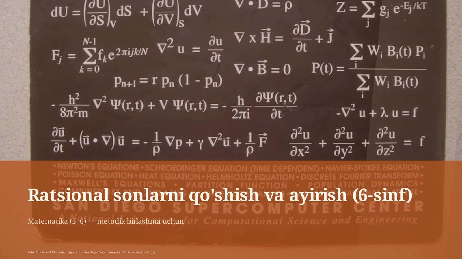 Ratsional sonlarni qo'shish va ayirish (6-sinf) Matematika (5– 6) — metodik birlashma uchun 1
