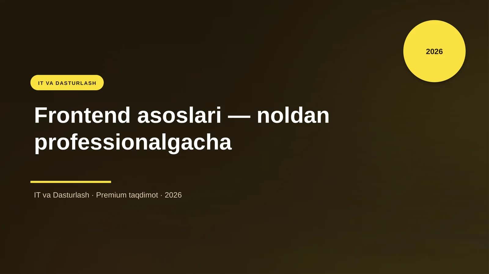 Frontend asoslari — noldan professionalgacha 1